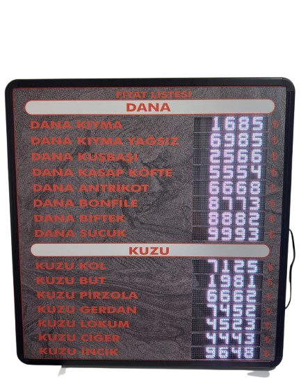 Kasap Fiyat Tabelası