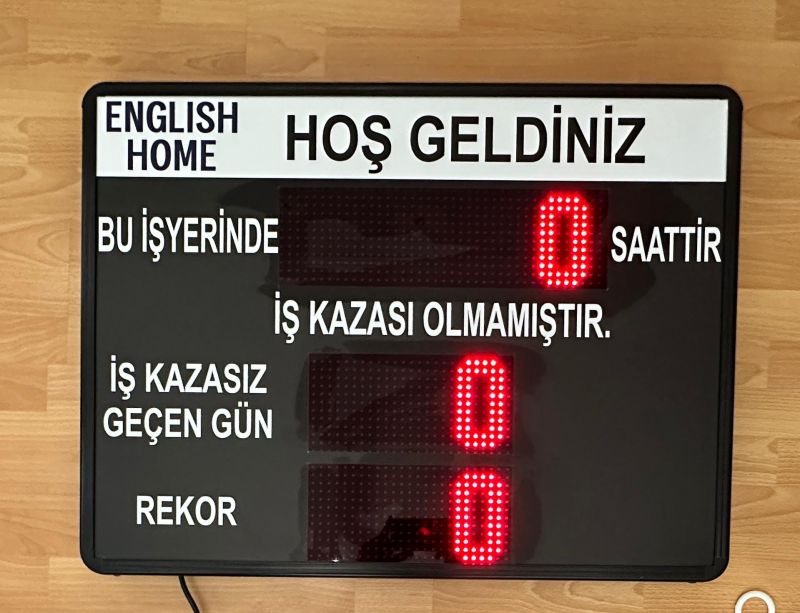 İSG Led Tabela Kazasız iş Günü Sayacı