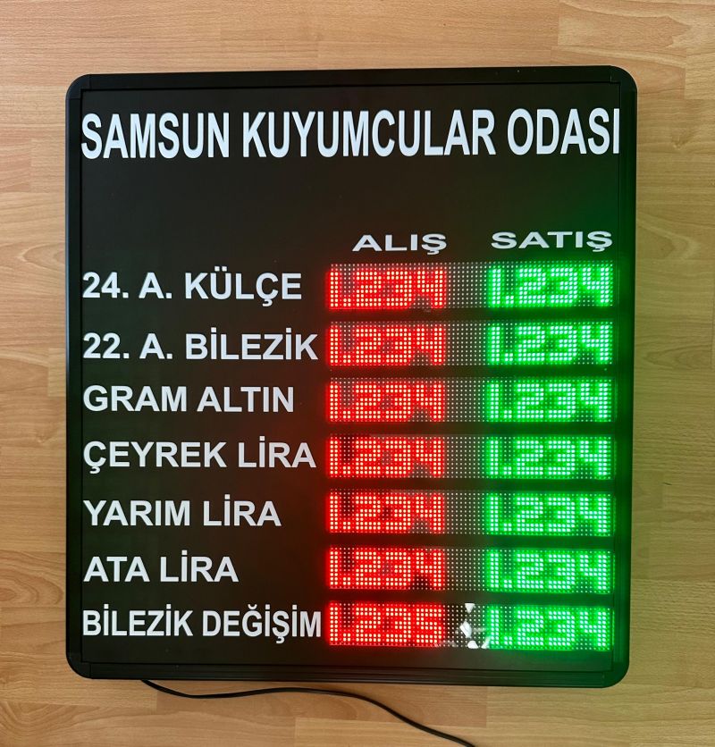 Kuyumcu Fiyat Panosu 65x70cm