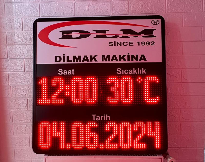 Led Saat Sıcaklık ve Tarih Tabelası