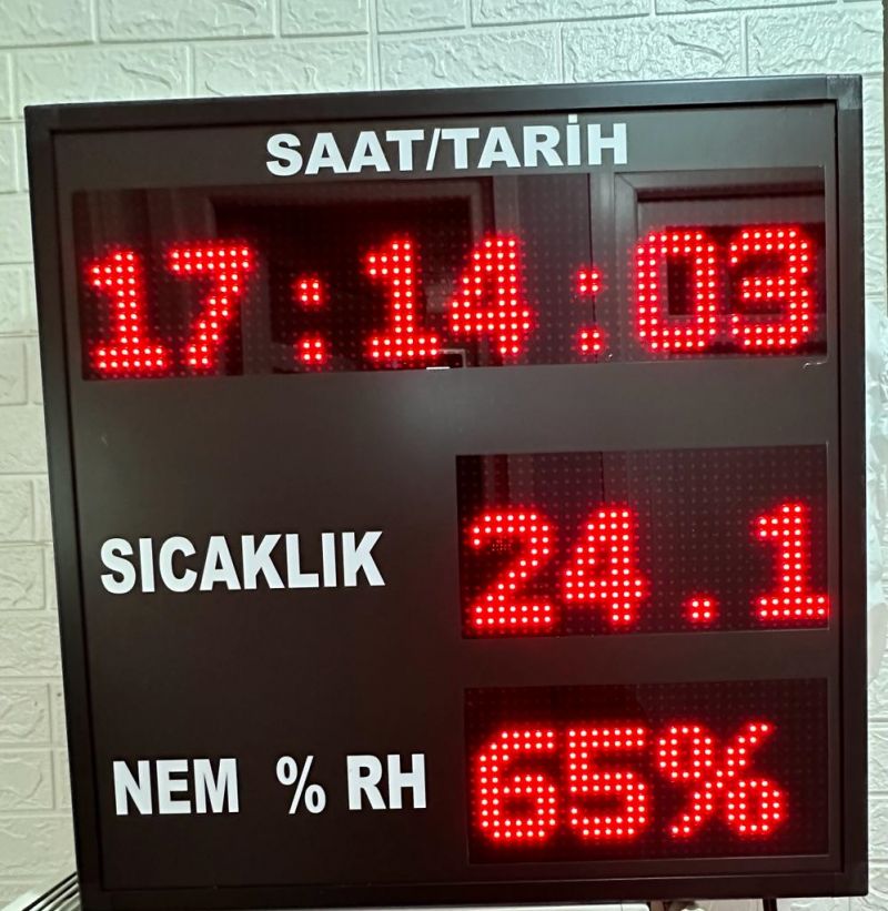 Saat Sıcaklık Tarih Nem Tabela