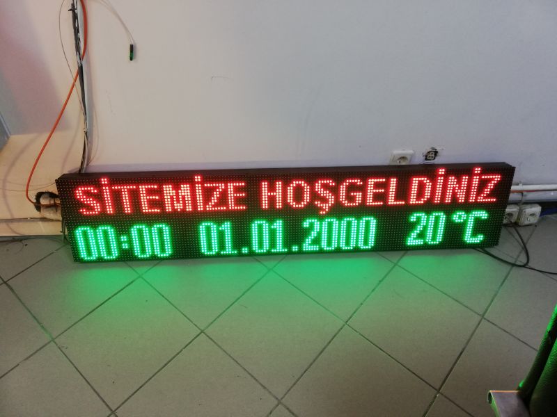 Saat Tarih Sıcaklık ve Mesaj Tabelası
